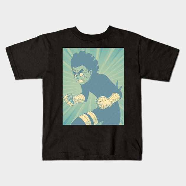 rock lee Kids T-Shirt by DinoZard